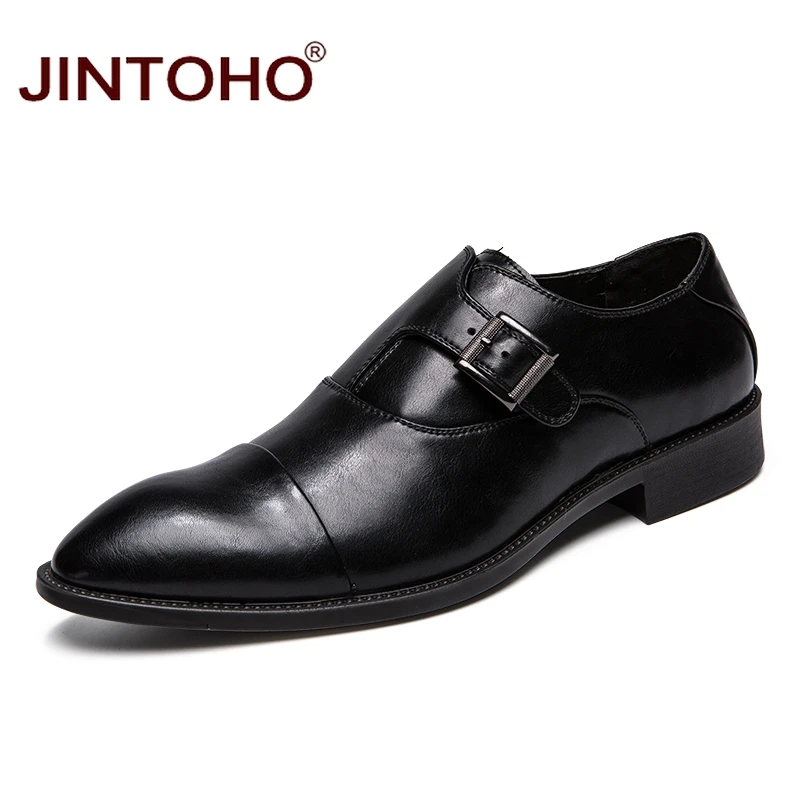 JINTOHO мужская кожаная обувь больших размеров модные мужские модельные туфли