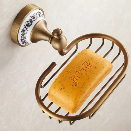 Мыльницы античная латунь с Керамика мыльница Медь мыло Корзина Аксессуары для