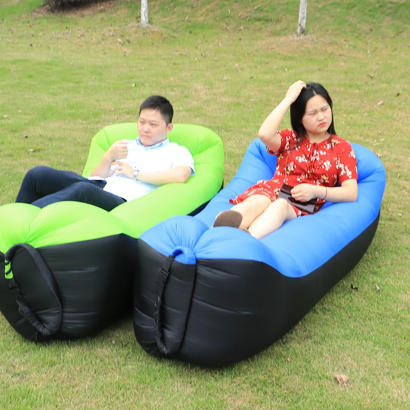 Kishoo Brand Camping mat Lazy Bag Sleeping Lay Fast Inflatable Lounger chair Air Sofa Beach Bed Banana Laybag |