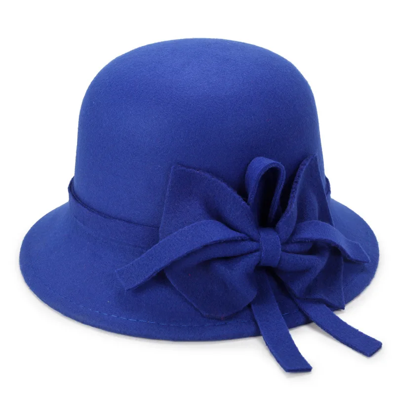 Женская шапка Осень зима новинка модная декоративная шляпа с бантом теплая