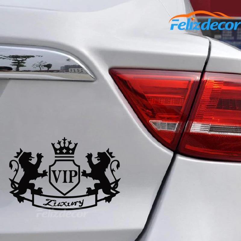 Роскошная Автомобильная наклейка с VIP два льва в короне автомобильная для кузова