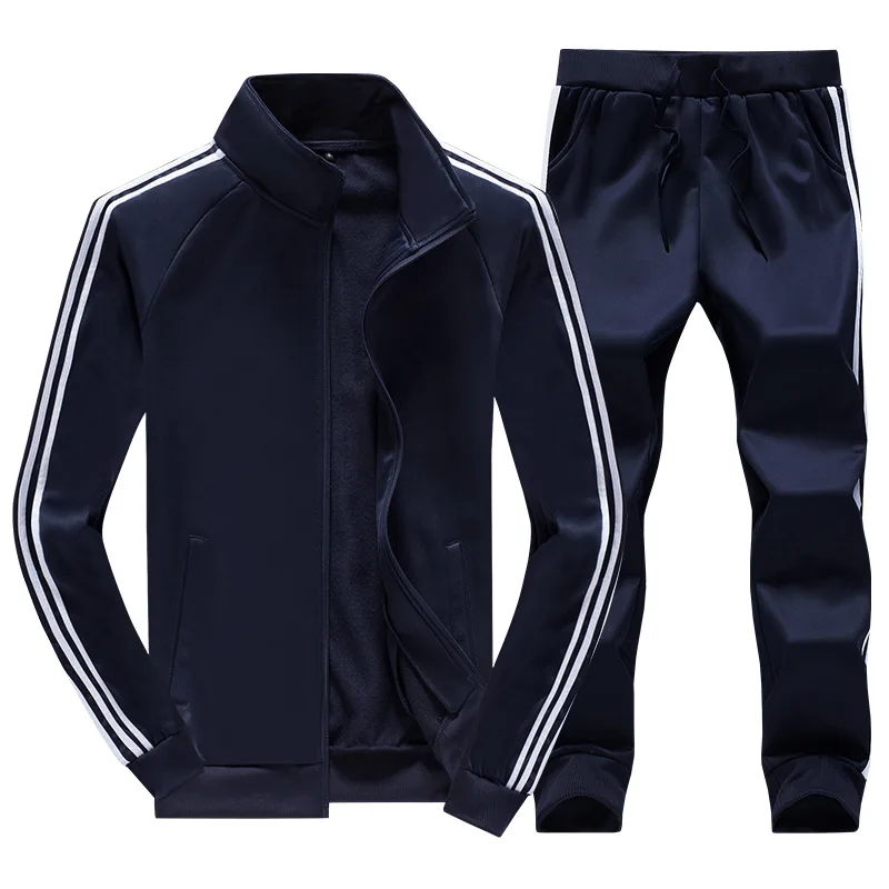 EM145 Dark Blue Asali, мужская спортивная одежда в полоску, осень, повседневный комплект, мужская куртка на молнии+ штаны, комплекты из 2 предметов, мужская спортивная одежда, спортивный костюм, мужская верхняя одежда - Цвет: EM145 Dark Blue