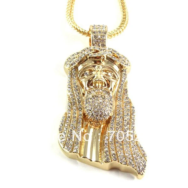 Новые ледяные Подвески с изображением лица Иисуса Христа 32 &quotверевочной