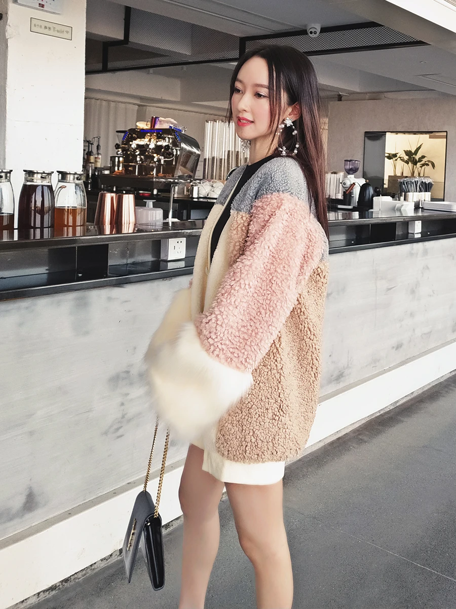 Women Sweater 2019 Autumn Winter New High Fashion Midi Long Knit Cardigan Colorful Matching Loose Female Lamb Coat |
