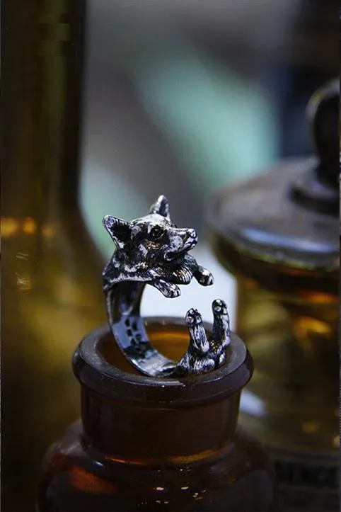 Модное винтажное кольцо в стиле ретро с изображением животных и щенков унисекс