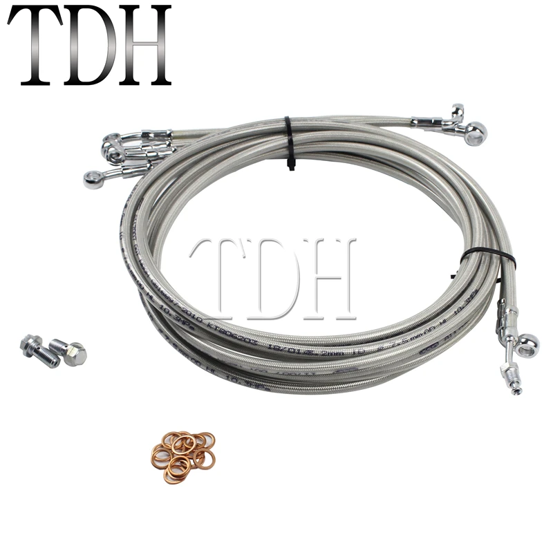 Мотоциклетный нержавеющий 10 12 &quotРуль APE Cable Brake Line Kit для моделей ABS Harley 14 17