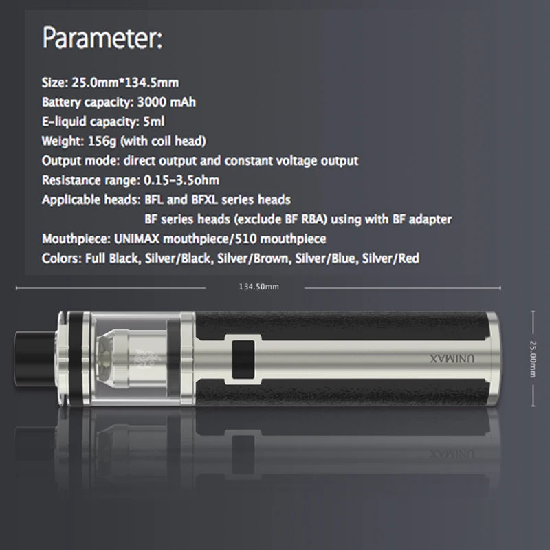 Стартовый набор все в одном Joyetech UNIMAX 25 с атомайзерами 50 Вт баком 5 мл и головкой