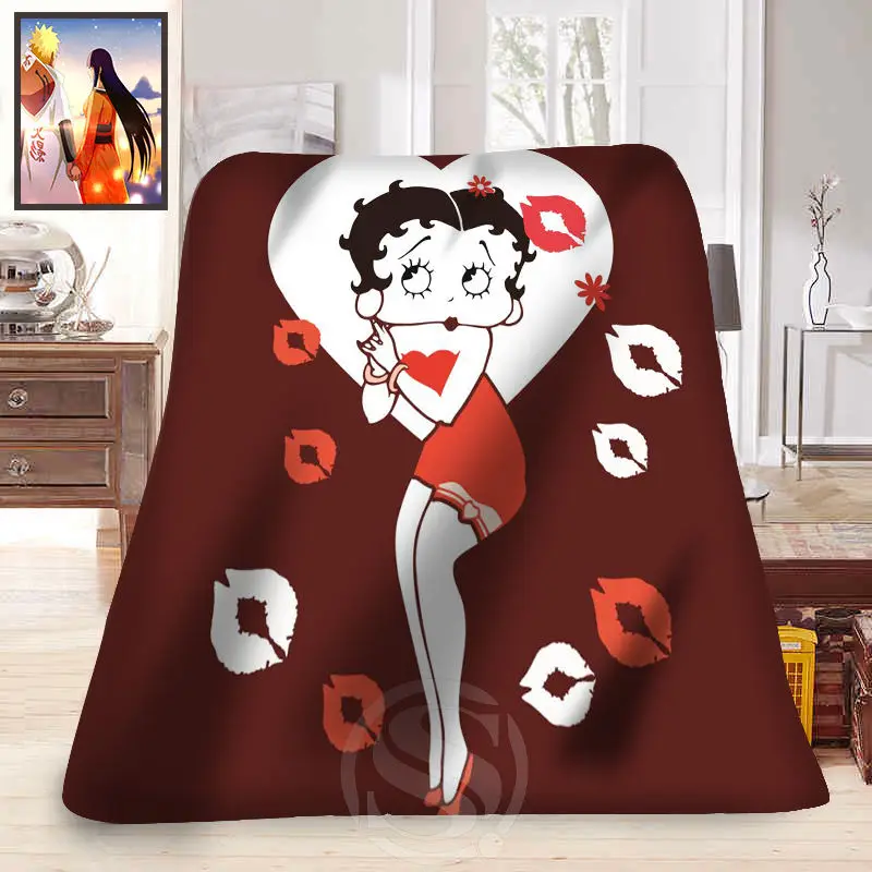 F315 betty boop Новое обычное домашнее украшение для спальни принадлежности мягкое одеяло LFU89 - Цвет: Коричневый