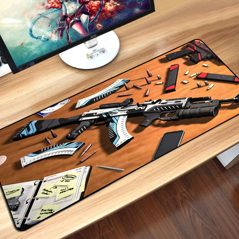 Большой игровой коврик для мыши CS GO Lockedge AK47 M4A1 AWP Gun ноутбука компьютера