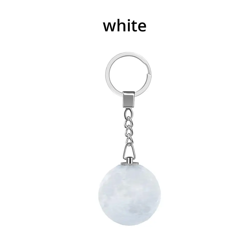 White with key ring Новинка 3D лунный свет Ночной светильник сенсорный переключатель Новинка 3D печати лампы Moon прикроватные настольные Украшение стола лампа творческие подарки - Цвет: White with key ring