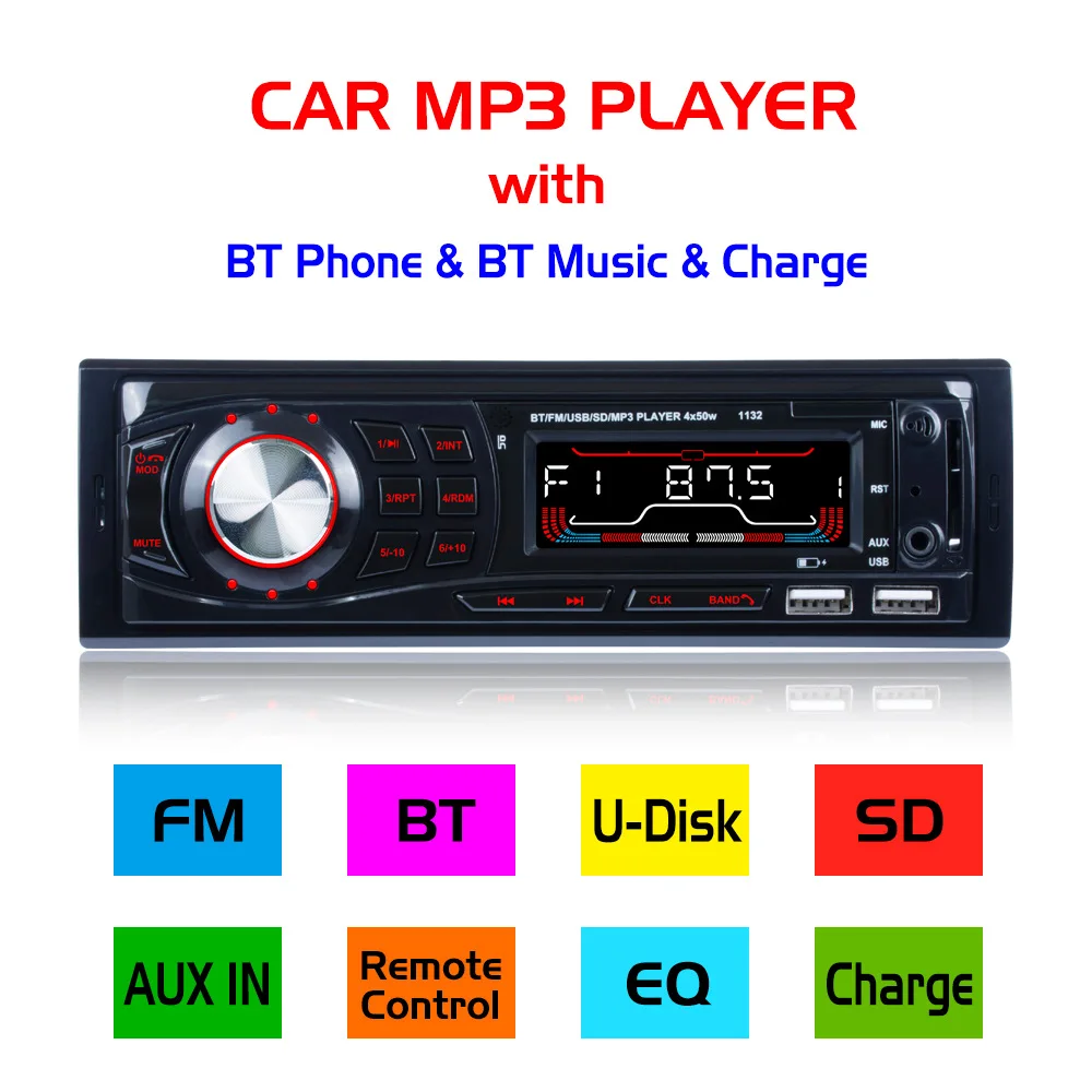 FM Aux Входной приемник SD USB 520 12 V In dash 1 din автомобильный MP3 мультимедийный плеер AMPrime