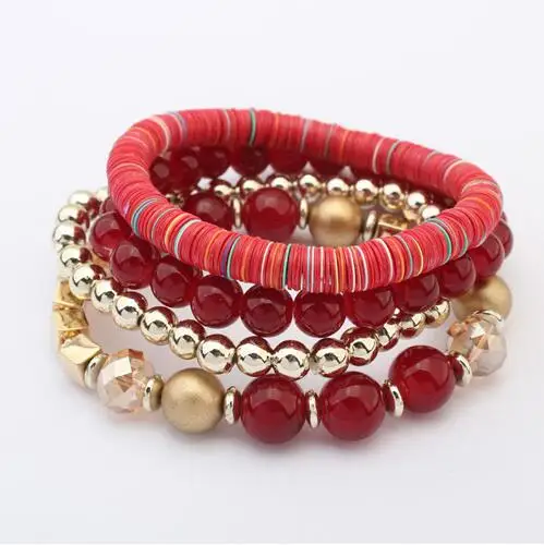 LEMOER Woman Beach Jewelry 2019 Fashion Bohemian Style Multilayer Candy Color Geometric Beads bracelets &amp bangles Pulseras Mujer |