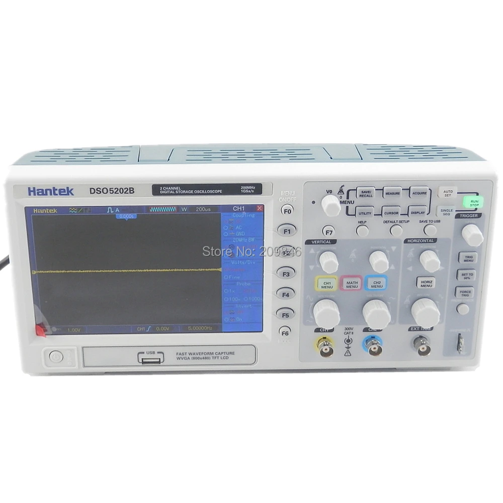 200 мГц 1gs/S USB 7 ''Цвет 2 Каналы Hantek DSO5202B Цифровой осциллограф Scopemeter|hantek dso5202b|digital