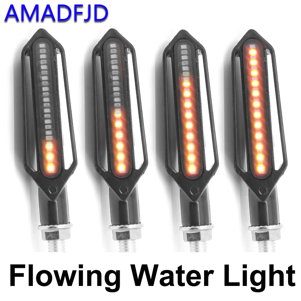 AMADFJD светодиодный сигнал поворота для мотоцикла мигающий плавкий яркий тормоза