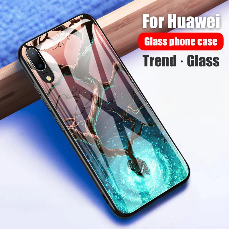 Чехол для телефона из закаленного стекла Huawei P20 Pro Lite полное покрытие