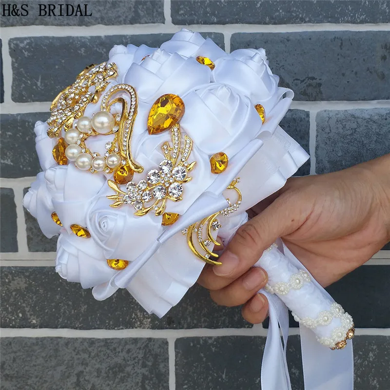 Свадебный букет Стразы для невесты и подружки свадебный цветок искусственные