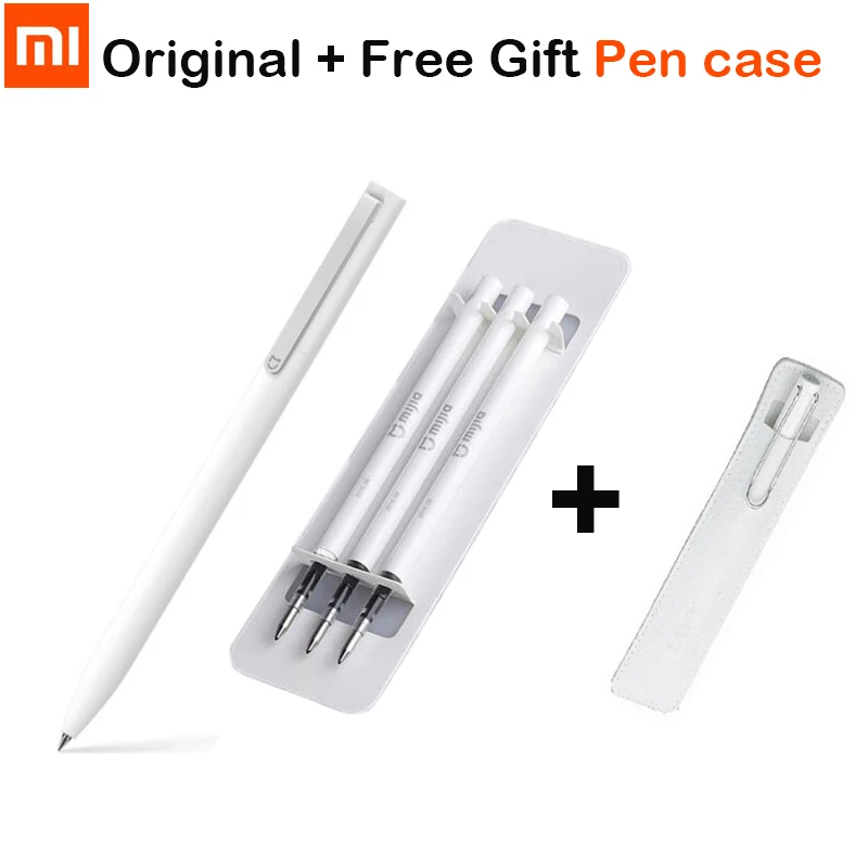 Оригинальная ручка Xiaomi Mijia 1 шт. MI Pen 9 5 мм белый + 3 refill ink black case Bag цветной выбор