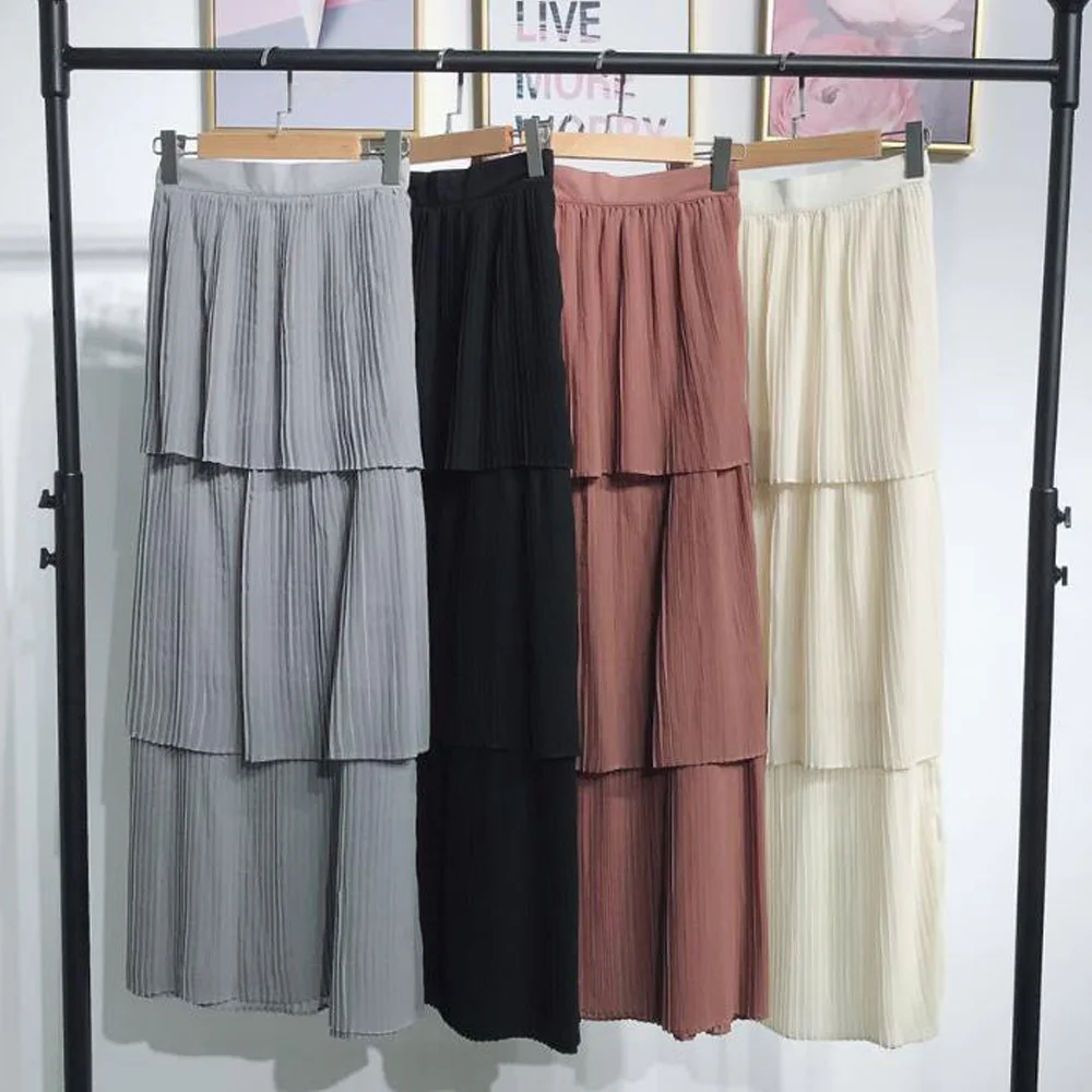 Женская длинная Плиссированная юбка большого размера в стиле High Street