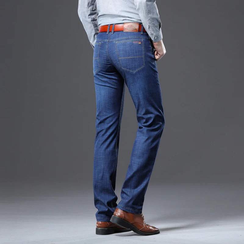 Джинсы мужские прямые стрейчевые повседневные ультратонкие мягкие
