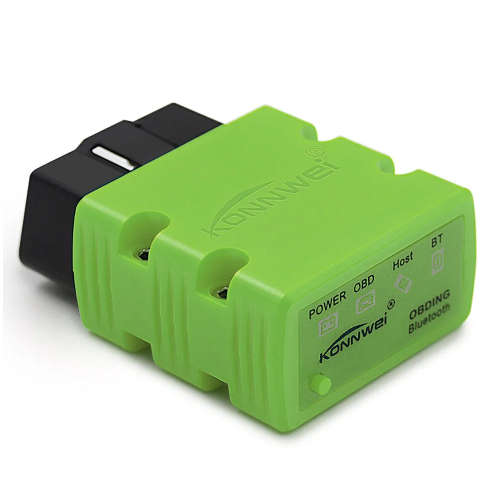 Green Konnwei ELM327 V1.5 PIC18F25K80 Bluetooth KW902 elm 327 OBD2 сканер работает на Android как ICAR2 адаптер OBDII диагностический инструмент - Цвет: Green