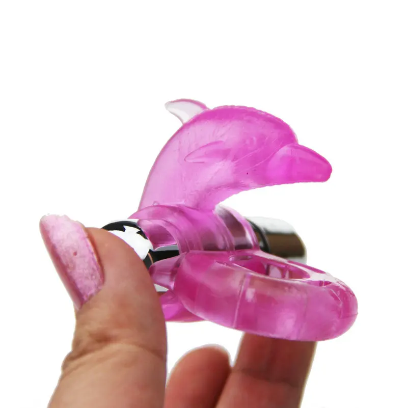 Мужской пенис кольца Дельфин Массажная палка вибратор мастурбация увеличение