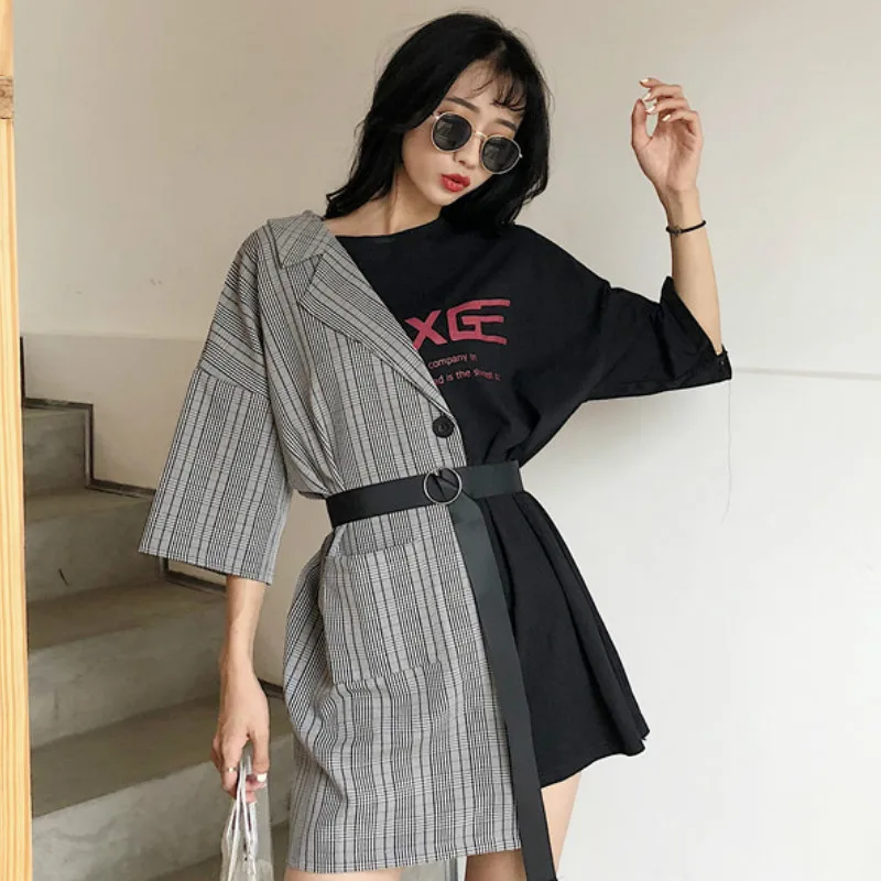 Платье-футболка женское на шнурках с принтом в виде букв | Женская одежда