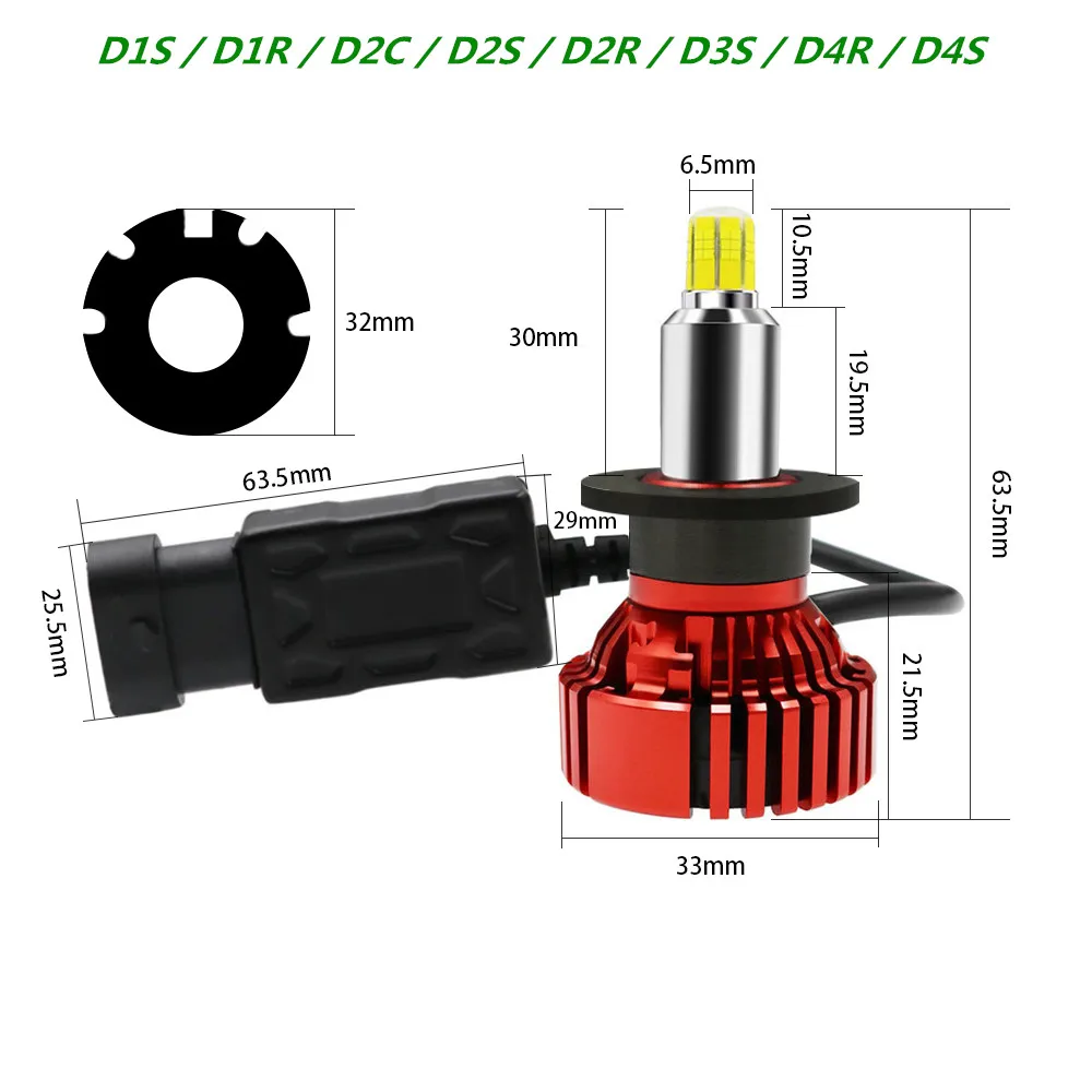 Пара D3 D2S D2R D4S D4R D2 D4 D5 лампы для передних фар Светодиодный Conversion Kit