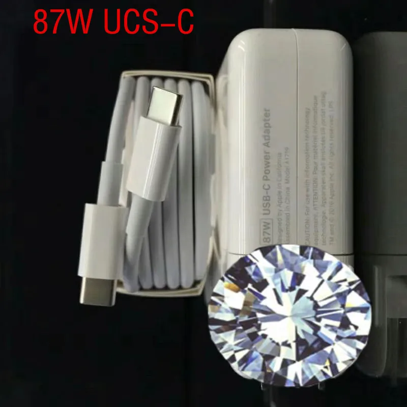 87 Вт USB C Тип натуральная Мощность адаптер кожаный чехол с Ap Macbook Pro 15 &quotA1707 A1990 A1719 + 2