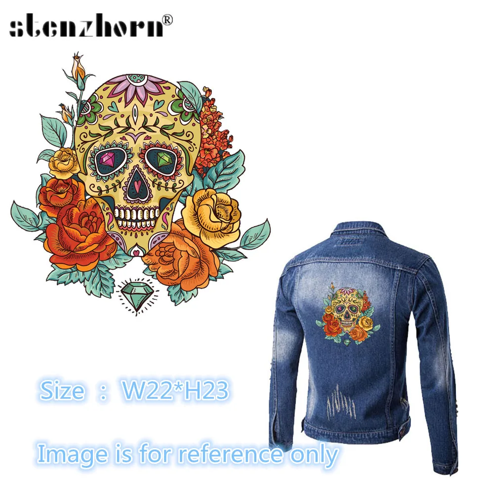 Нашивки для утюга с черепом термонаклейки одежды самостоятельной сборки