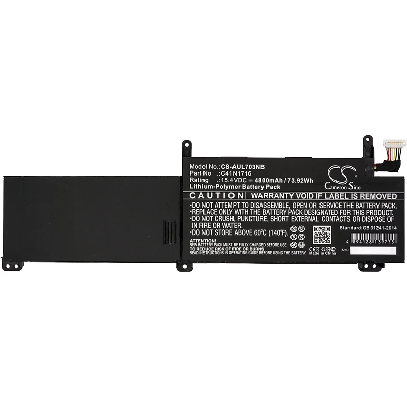 

Cameron Sino 4800mAh Battery For Asus C41N1716 Notebook, Laptop