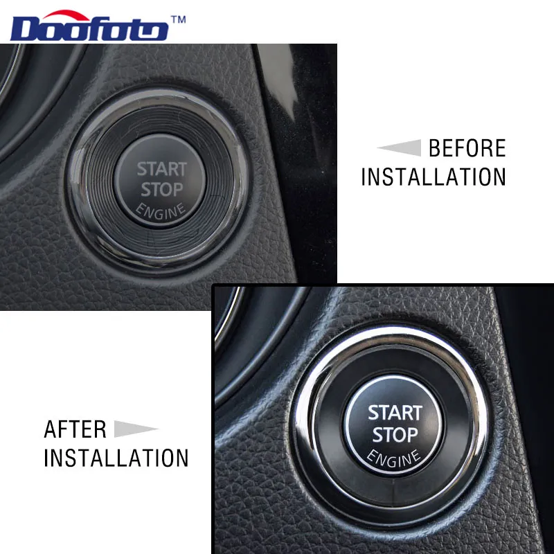 

Car Engine Start Stop Ignition Button Decoration Black Silver Ring Case For Nissan 2014 X-Trail Car Styling Accessories