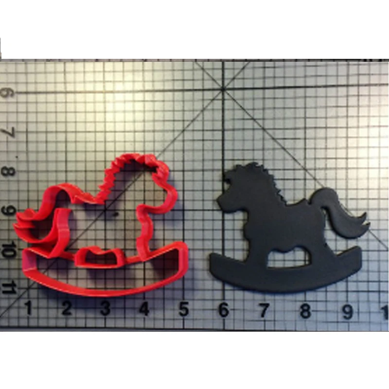 Детские качающиеся лошади попа печенья резак набор Сделано 3D печатных помадки