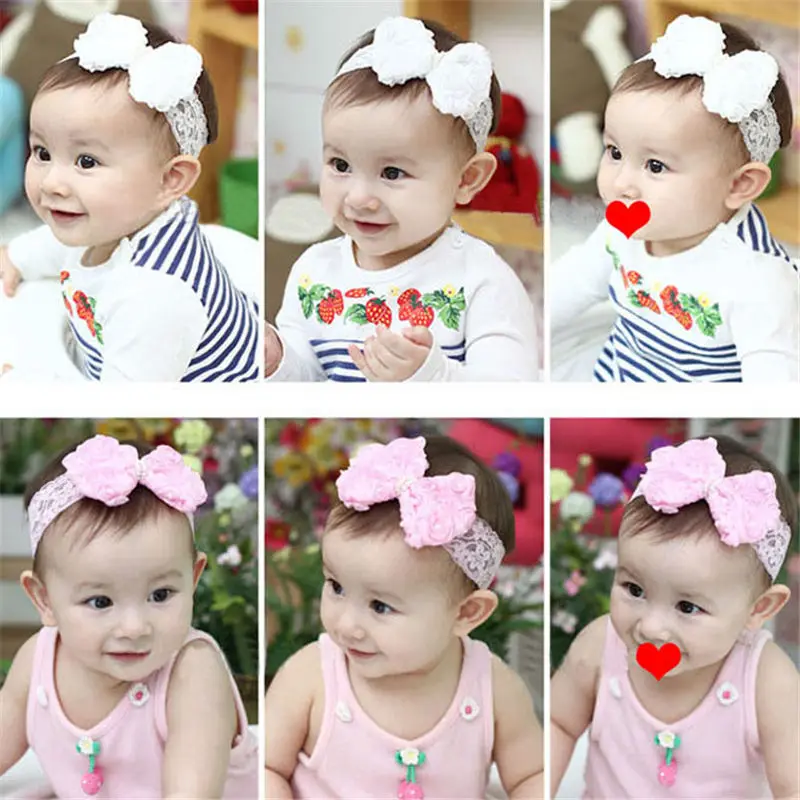 Hot Sale Children Hair Bands Headband Kids Accessories 1PC Baby Girls Pearl Bow Lace Flower Headwear | Детская одежда и обувь