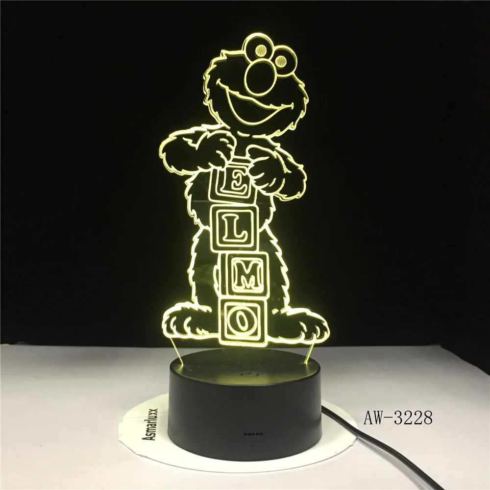 Elmo большая птичья Затирка настольная лампа изменение цвета Lampen детский ночник USB