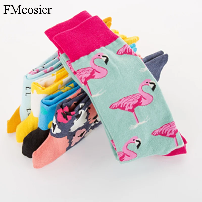 7 пар высококачественны чёсаный хлопковые носки с узором длинные гольфы для