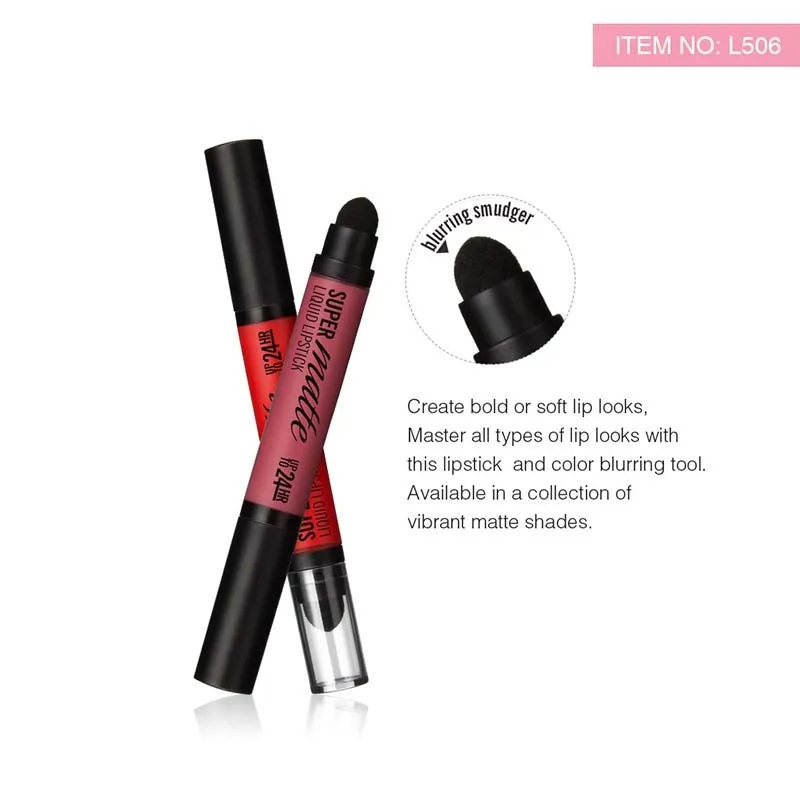 MENOW Brand Perfect Beauty Longlasting Matte Lip Gloss With Sponge Tip Lip Stick effect Lip Gloss L506