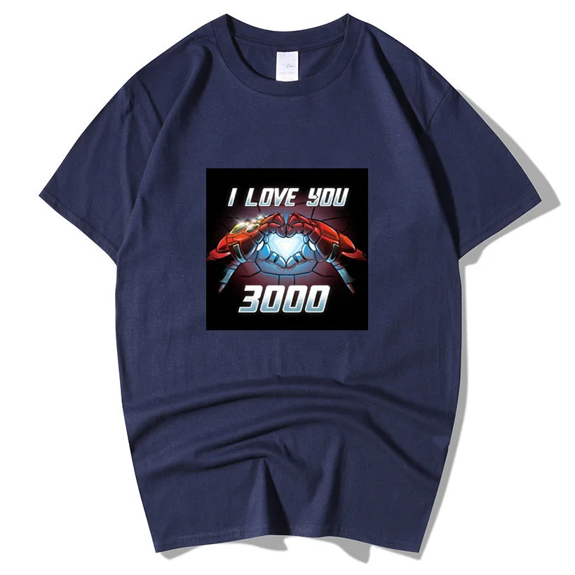 Marvel Movie Avengers 4 Endgame Iron Man Tony Stark I Love You 3000 Times Cotton T Shirt Мужская одежда