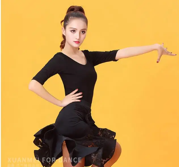 

Latin Dance Tops For Women Latin Salsa Top Ballroom Dance Shirt Blouse Ice silk Competition Tops Cha cha/Rumba YE0214