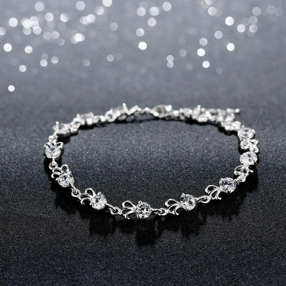 Корейские стильные настоящие женские браслеты из стерлингового серебра с