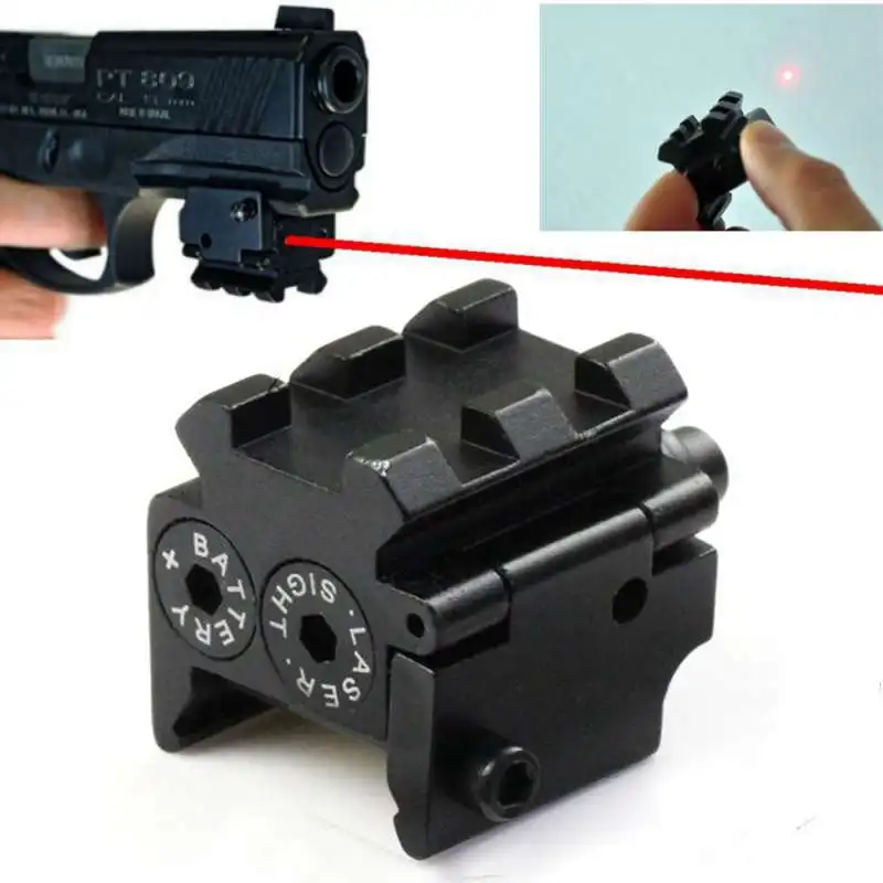 

Mini Adjustable Compact Tactical Red Dot Laser Sight Scope Fit For Pistol Gun 20mmr Rail