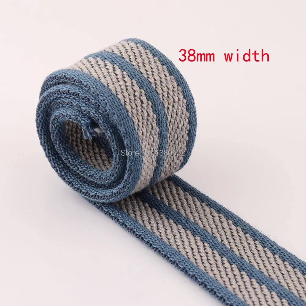 

5yards 1.5"38mm wide Stripe polyester/cotton Webbing Strong Strap Ribbon for bag garment belt sewing accessories