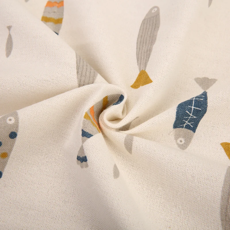 Buulqo набивная ткань для обивки рыбы из хлопка и льна пополам швейный домашний