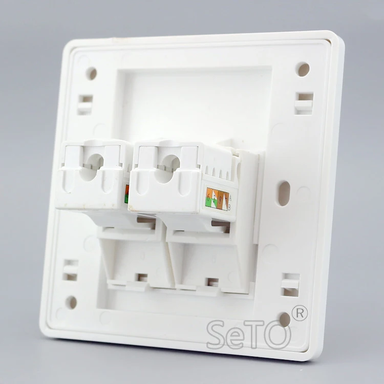SeTo 86 Тип Двойной RJ45 Cat5e сетевая панель Ethernet розетка настенная пластина Keystone