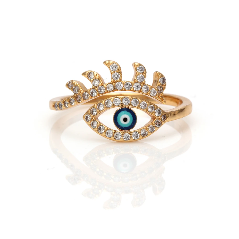 Yishan 1 Pcs Evil Eye Beautiful Ring for Women Gold Adjustable Micro-inlay Party Gift Girl Function | Украшения и аксессуары