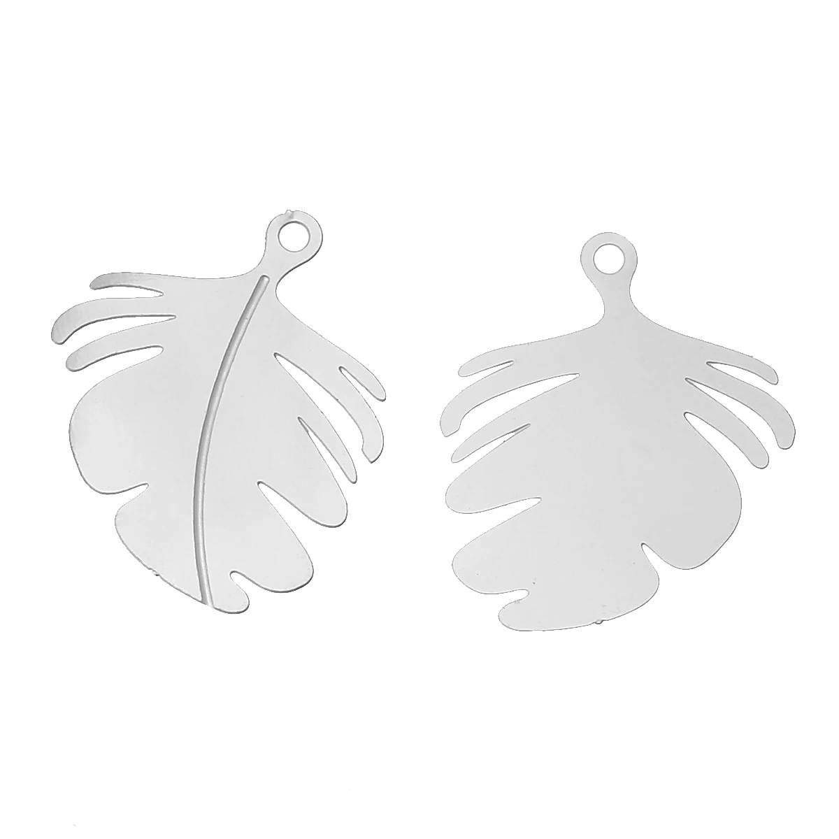 DoreenBeads филигранная нержавеющая сталь очарование подвески лист серебряного цвета