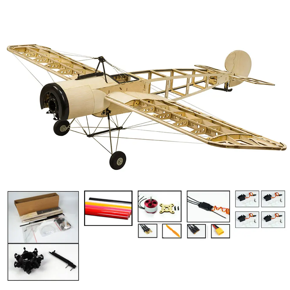 Радиоуправляемые модели самолетов лазерный масштаб 1200 мм Fokker E. III Eindecker WW1 Fighter Balsa деревянный строительный комплект деревянная модель деревянный самолет - Цвет: S2004B