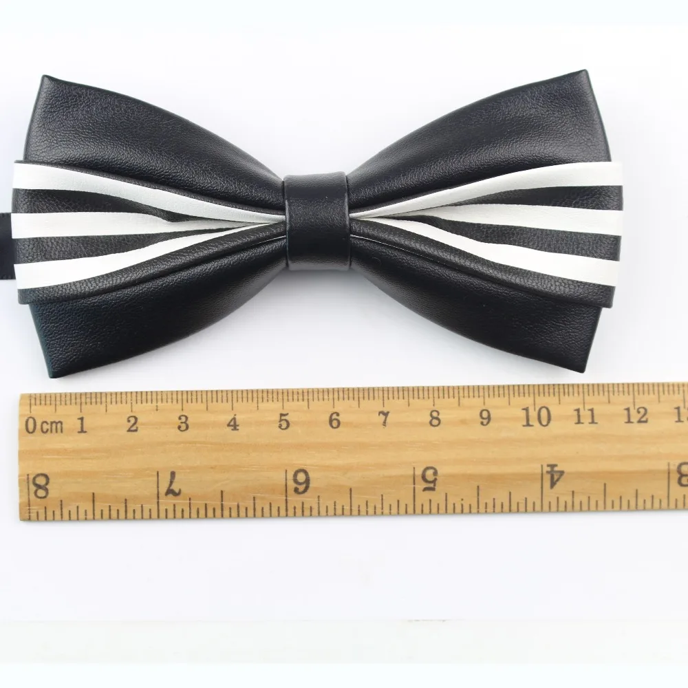 Классические Кожаные галстуки бабочки с двумя боками черные плюшевые бабочки|bow