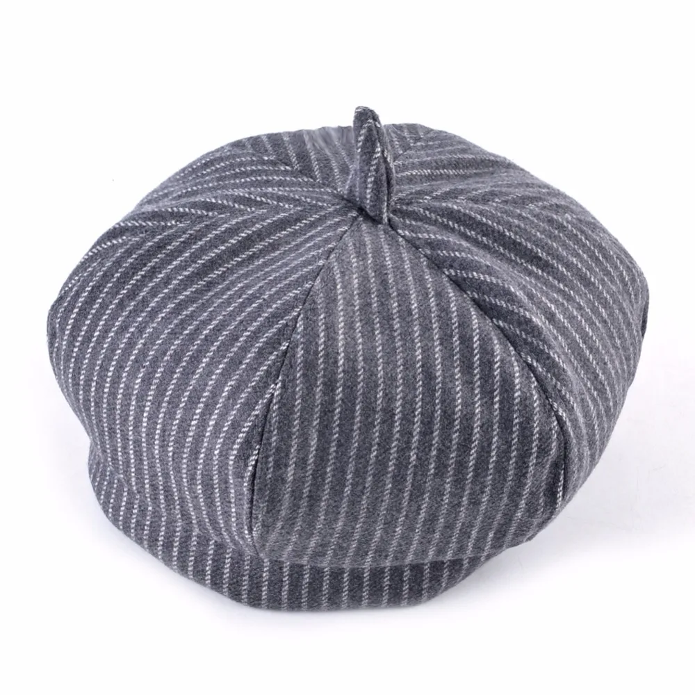 Детский восьмиугольный берет TQMSMY повседневный Регулируемый в полоску из 100%