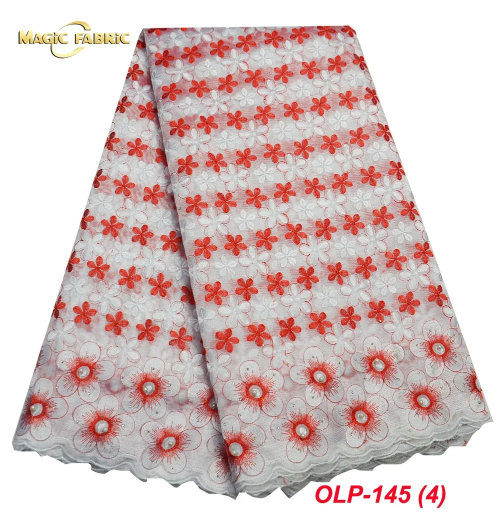 

African Organza Lace Fabric High Quality French Lace Fabric 2018 New Arrival Sequins french tulle lace fabrics 5 yards OLP-440