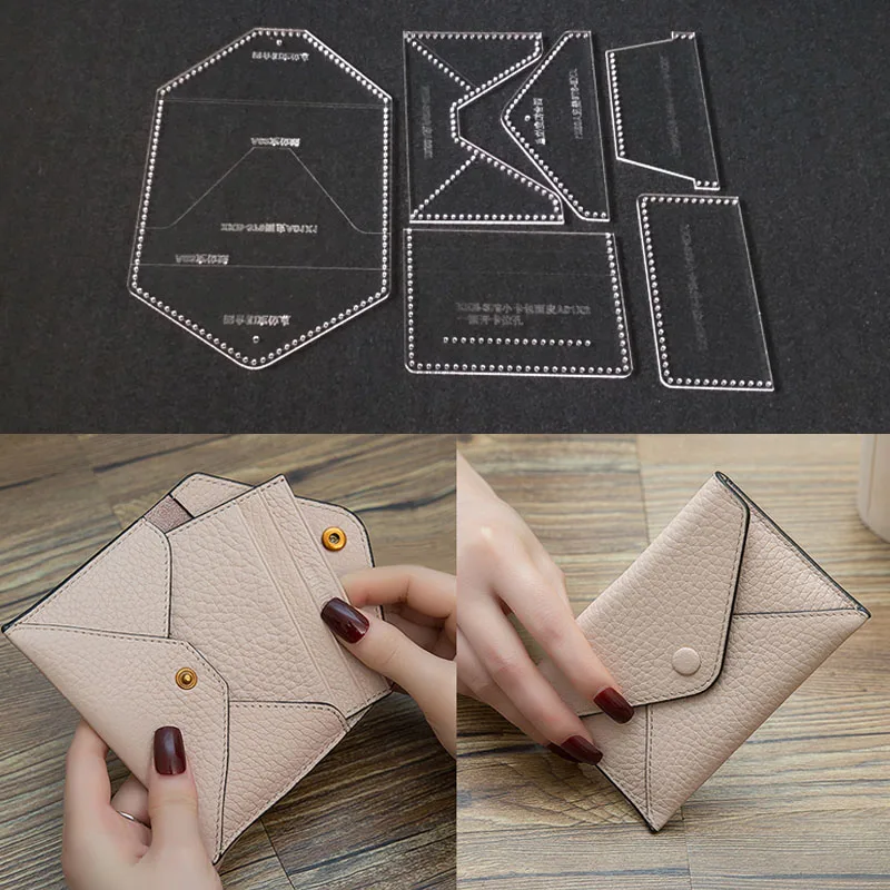 1 комплект сумка для визиток нулевой кошелек акриловая кожаная шаблон кожевенное